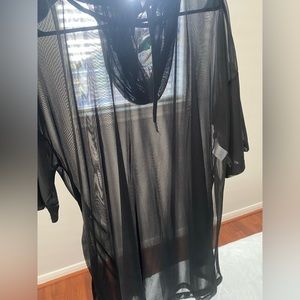 Chiffon coverup hoodie
